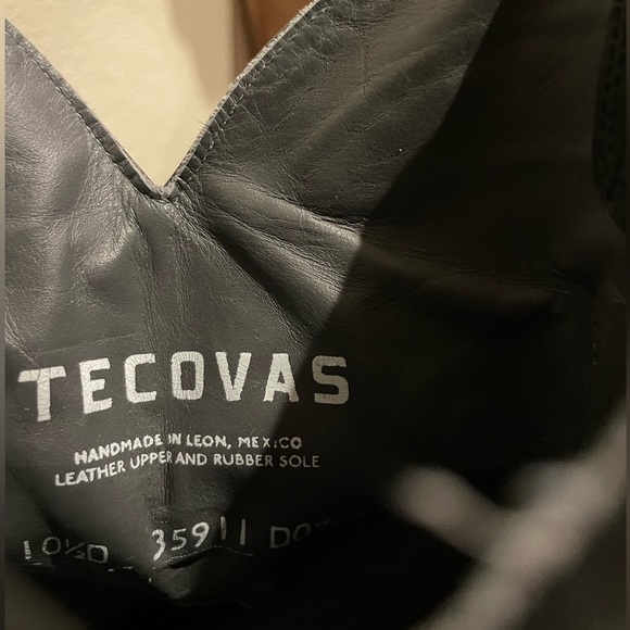 Tecovas men’s leather cowboy boots size 10 1/2 black - Picture 6 of 8